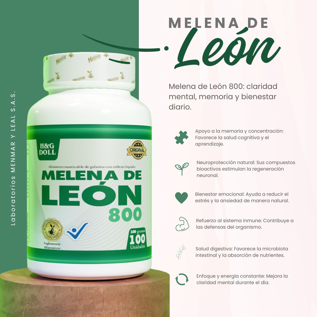 Melena de León 800 – Potencia tu mente y enfoque natural | H&G DOLL (100 unidades)