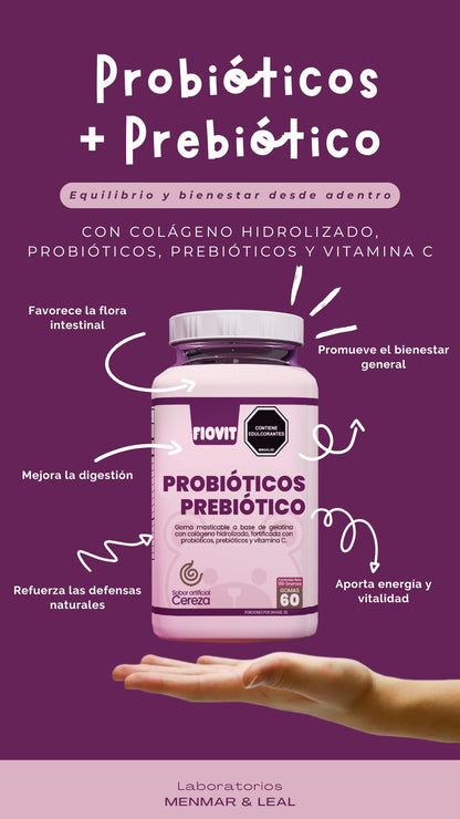 Probióticos Prebióticos Fiovit Vitaminas Gummies x60 Und