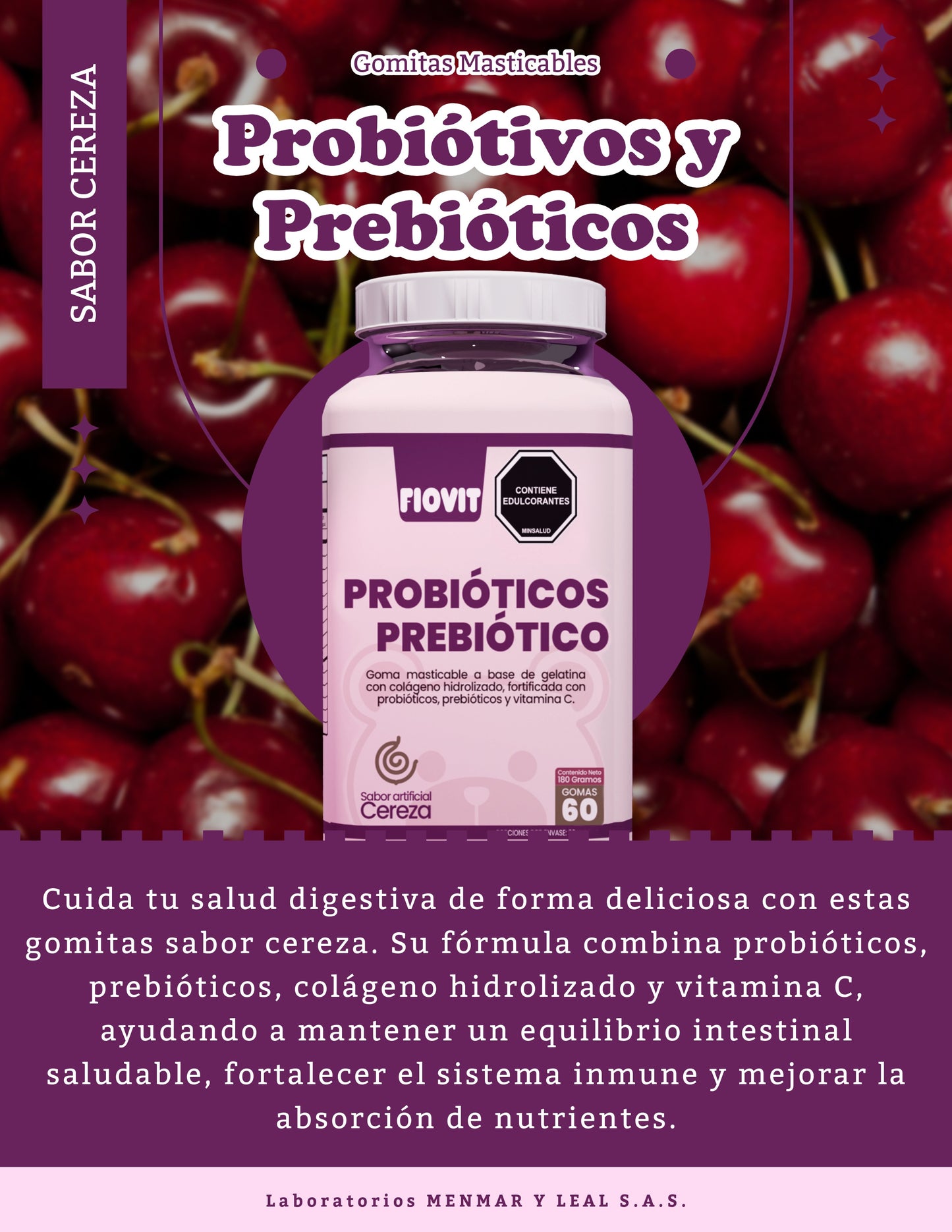 Probióticos Prebióticos Fiovit Vitaminas Gummies x60 Und