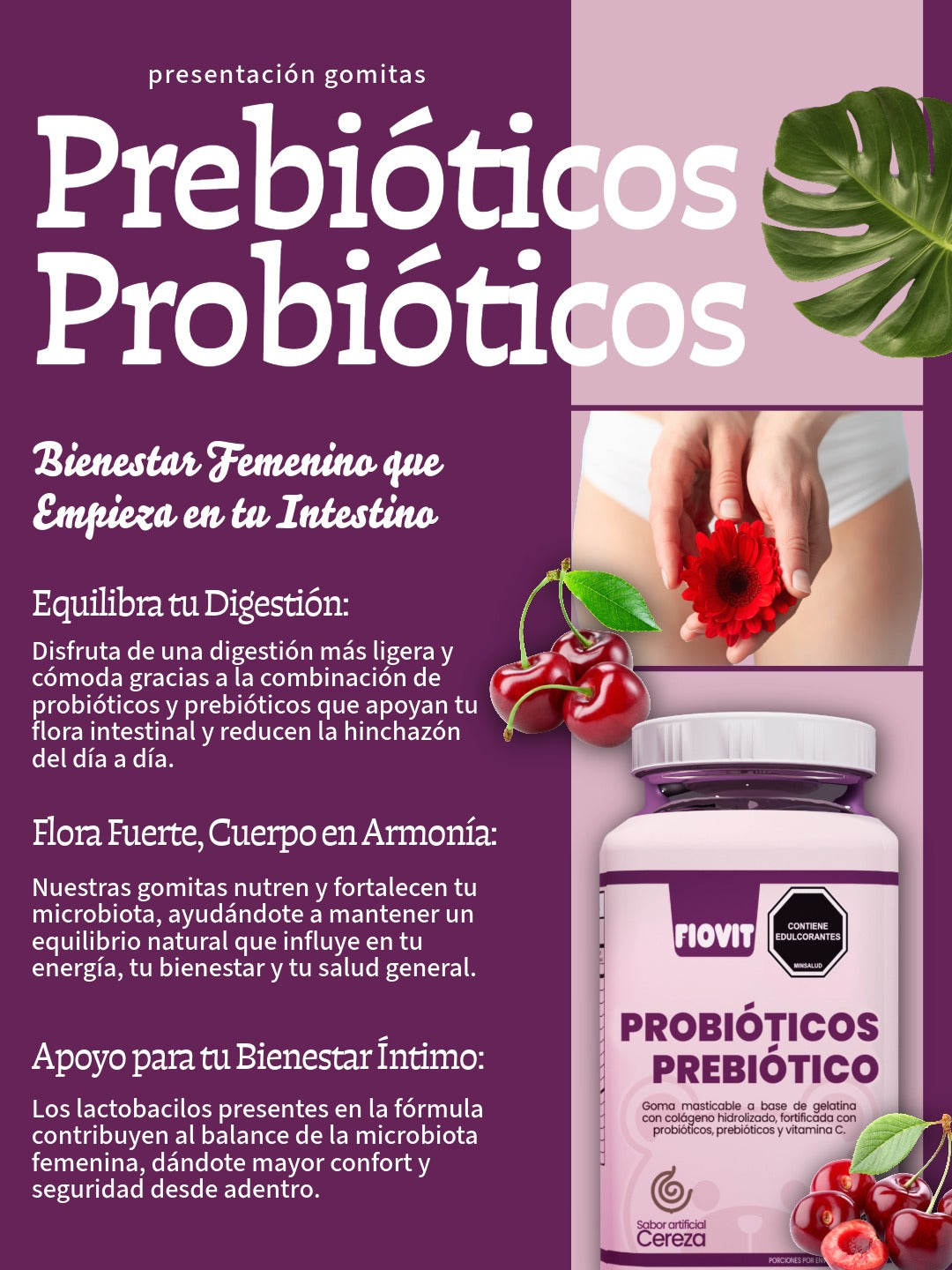Probióticos Prebióticos Fiovit Vitaminas Gummies x60 Und