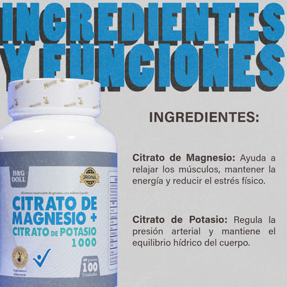 CITRATO DE MAGNESIO + CITRATO DE POTASIO