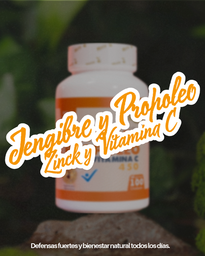 JENGIBRE + PROPÓLEO + ZINC + VITAMINA C