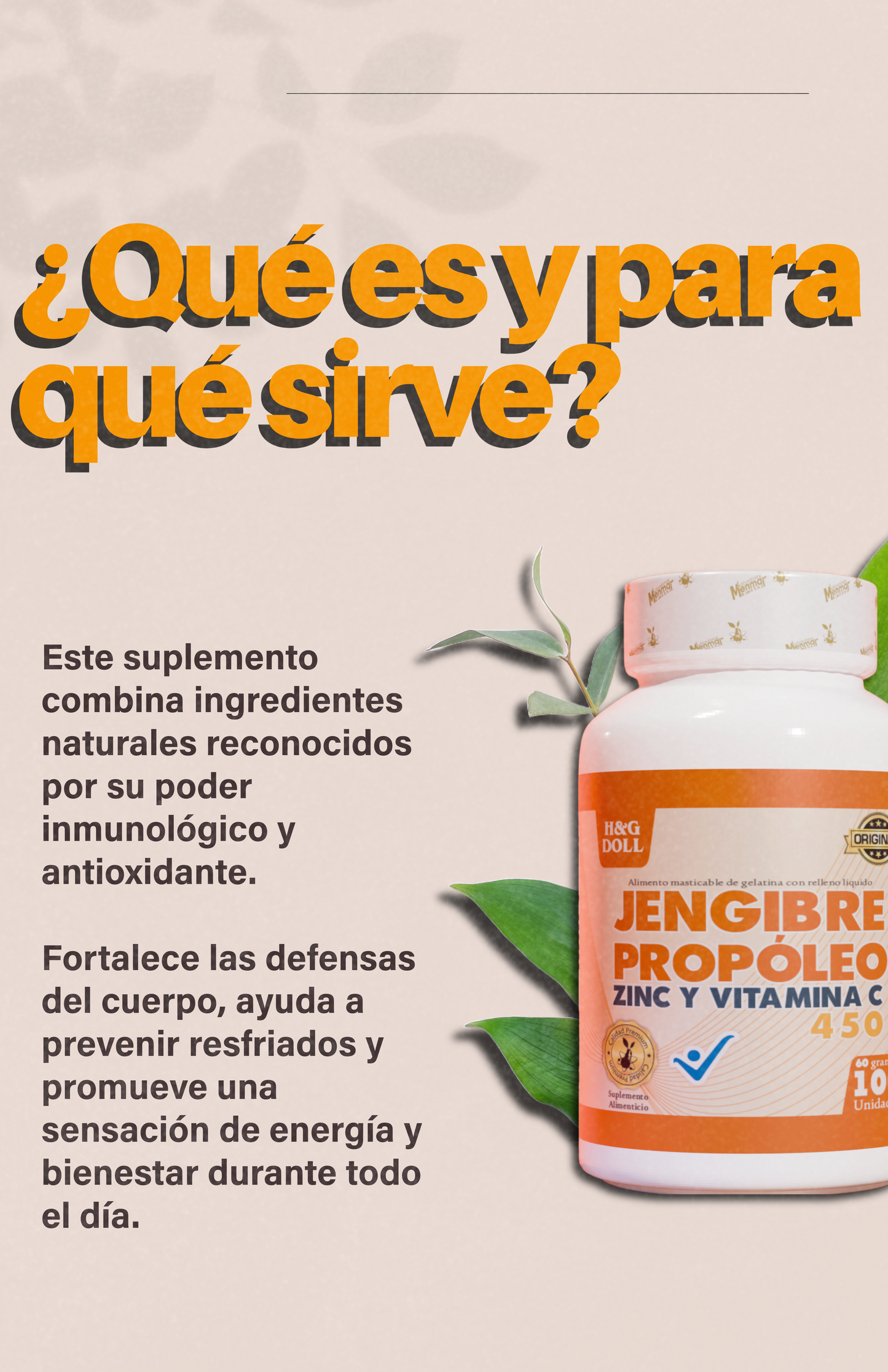 JENGIBRE + PROPÓLEO + ZINC + VITAMINA C