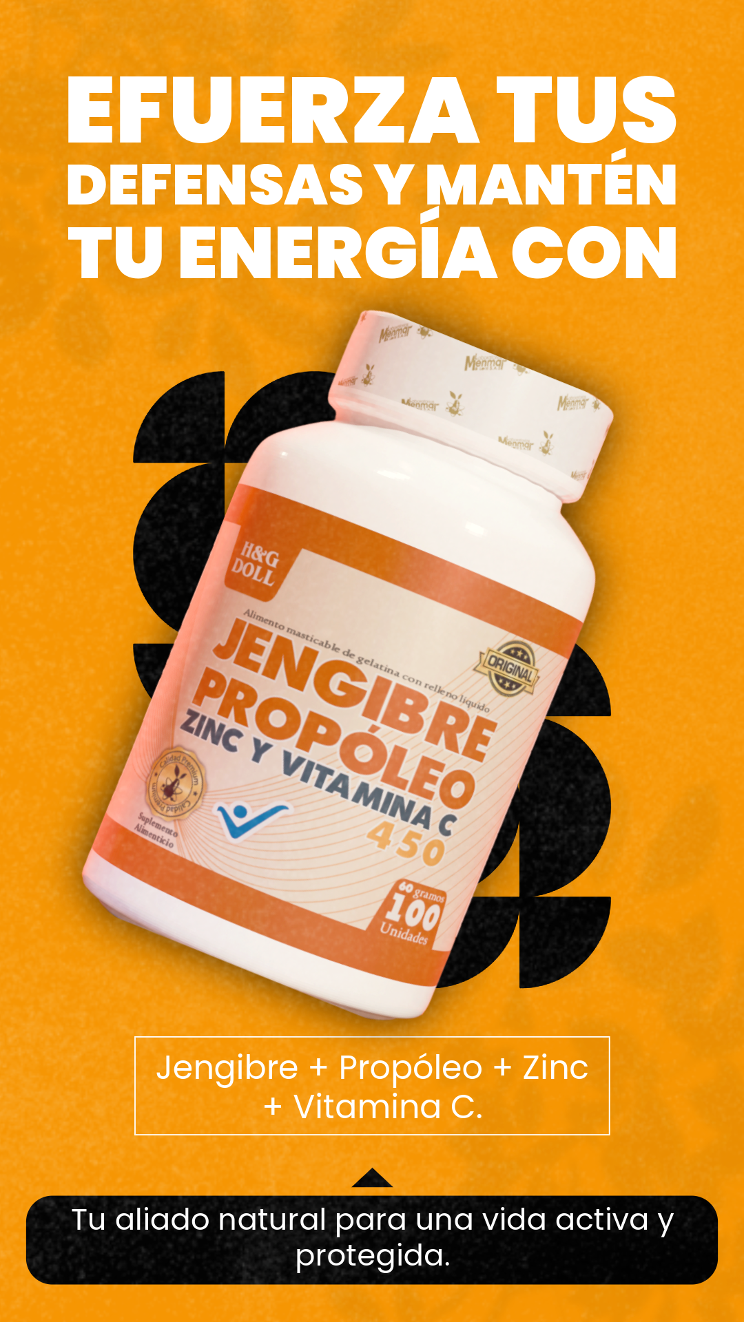 JENGIBRE + PROPÓLEO + ZINC + VITAMINA C