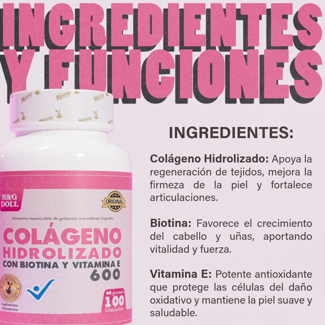 Colágeno Hidrolizado + Biotina + Vitamina E