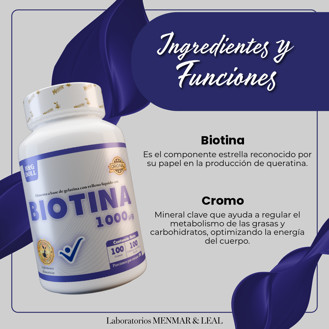 Biotina 1000mcg H&G Doll Gelatina Rellena Líquida x100 Und