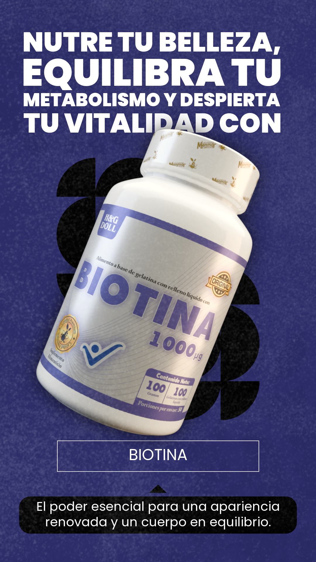 Biotina 1000mcg H&G Doll Gelatina Rellena Líquida x100 Und