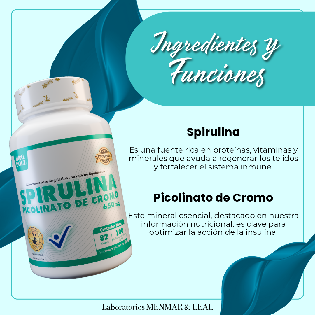 Spirulina Picolinato Cromo H&G Doll Gelatina Rellena x100 Und