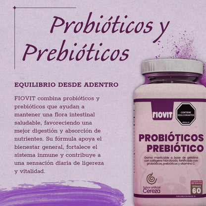 Probióticos Prebióticos Fiovit Vitaminas Gummies x60 Und