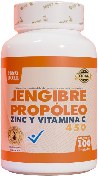 JENGIBRE + PROPÓLEO + ZINC + VITAMINA C