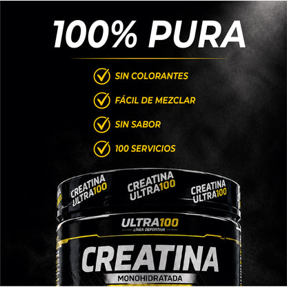 Creatina Ultra 100 Monohidratada 100% Pura - 500g | 100 Servicios